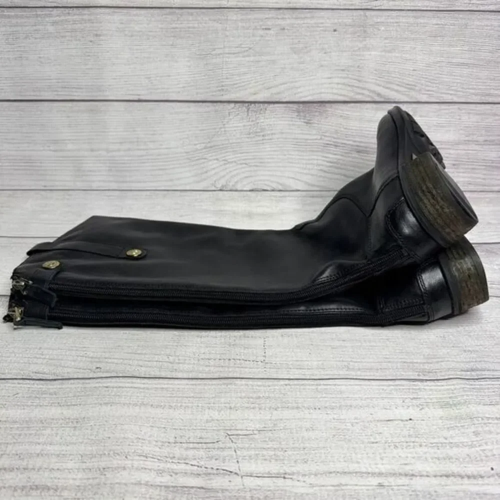 Sam Edelman Tall‎ Black Leather Penny Riding Boots Equestrian Style Winter Boots